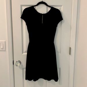Sparkly Knit Black Zipper Dress